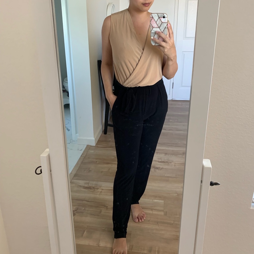 Julie Brown color block romper / jumpsuit